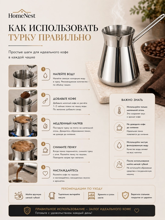 Турка для кофе из нержавеющей стали 250-450 мл, кофеварка для плиты