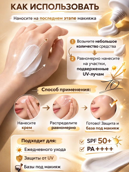 Pretty Skin Yuz uchun namlovchi, quyoshdan himoyalovchi krem SPF50+ PA++++ 4 xil, 70 ml