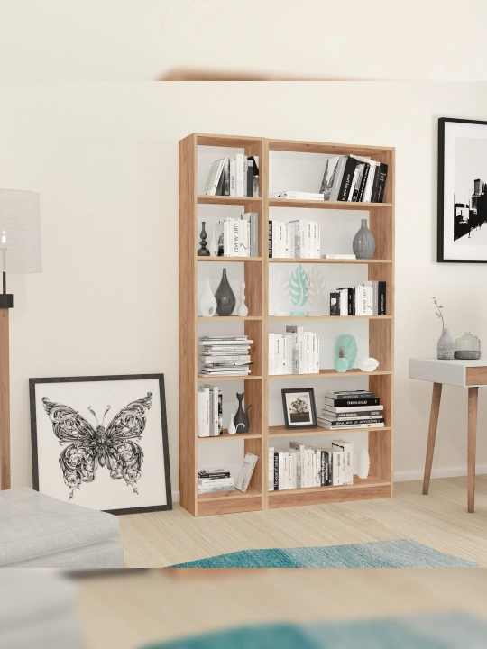 Polini Home Smart Stelage Vertikal, 6 qism, 40x28x202 sm, oltin eman hunarmandchiligi