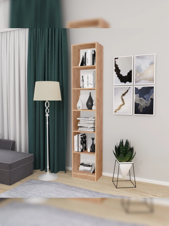 Polini Home Smart Stelage Vertikal, 6 qism, 40x28x202 sm, oltin eman hunarmandchiligi
