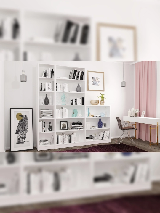 Polini Home Smart Stelage Vertikal, 6 bo'lim, 40x28x202 sm, oq