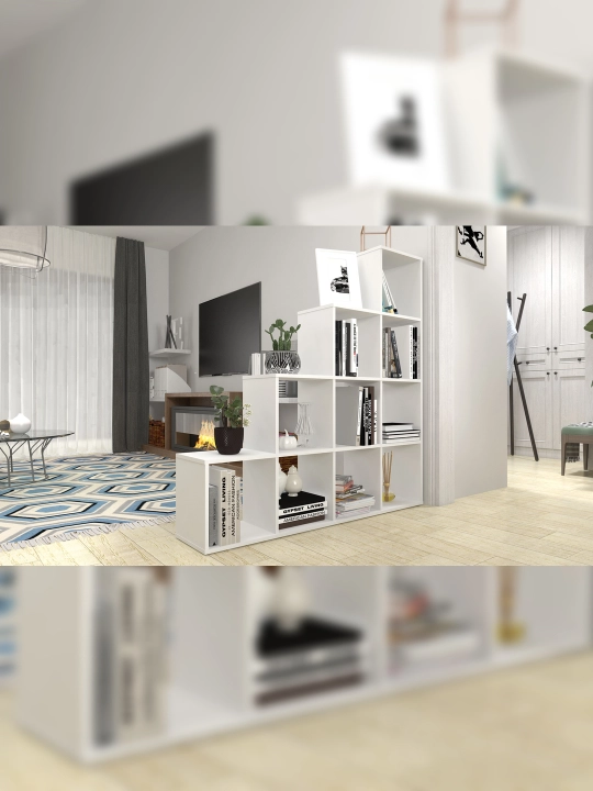 Стеллаж Polini Home Smart Каскадный 10 секций, белый