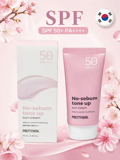 Pretty Skin Увлажняющий солнцезащитный крем для лица SPF50+ РА+++ разных типов кожи, 70 мл - 