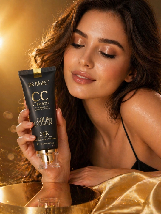 24K Gold kollagenli yuz uchun CC krem Dr. Rashel 24K Gold Collagen CC Cream SPF60, 50 ml - 