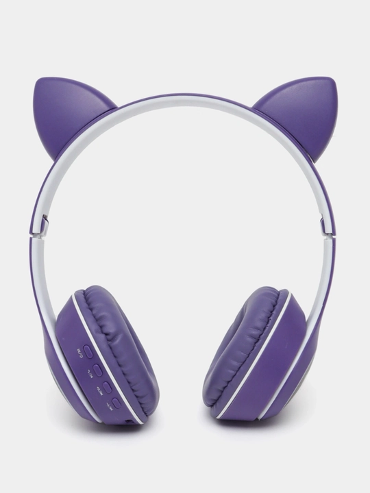 Cat Ear simsiz quloqchinlar (Bluetooth 5.3) – LED yoritgichli, bolalar va qizlar uchun
