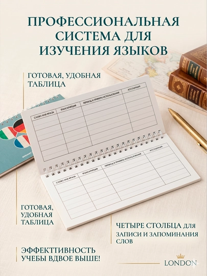 Тетрадь для записи английских слов "Лондон", А5, 48 листов — KANSTUZ-LISTOFF