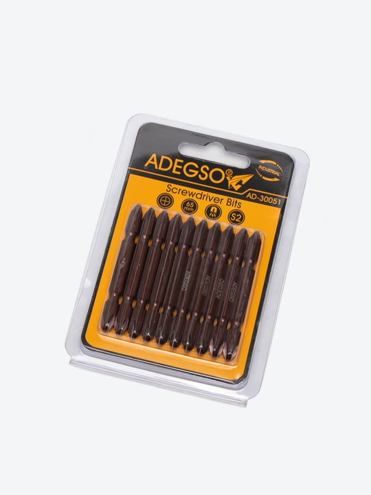 ADEGSO otvyortka bittalari to‘plami AD-30051 – S2 po‘latli, universal, 10 dona
