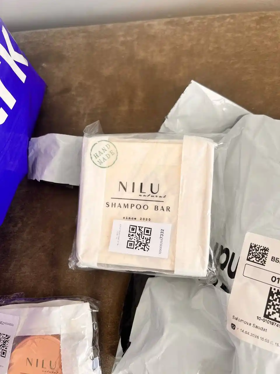 Qattiq shampun NILU Natural 70g – tabiiy, sulfatsiz, soch to‘kilishiga qarshi