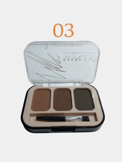 Тени для бровей, палетка из 3-х оттенков, макияж бровей — BBEAUTY-MANLEYTENI3ЧЕРНЫЕ-ХАКИ
