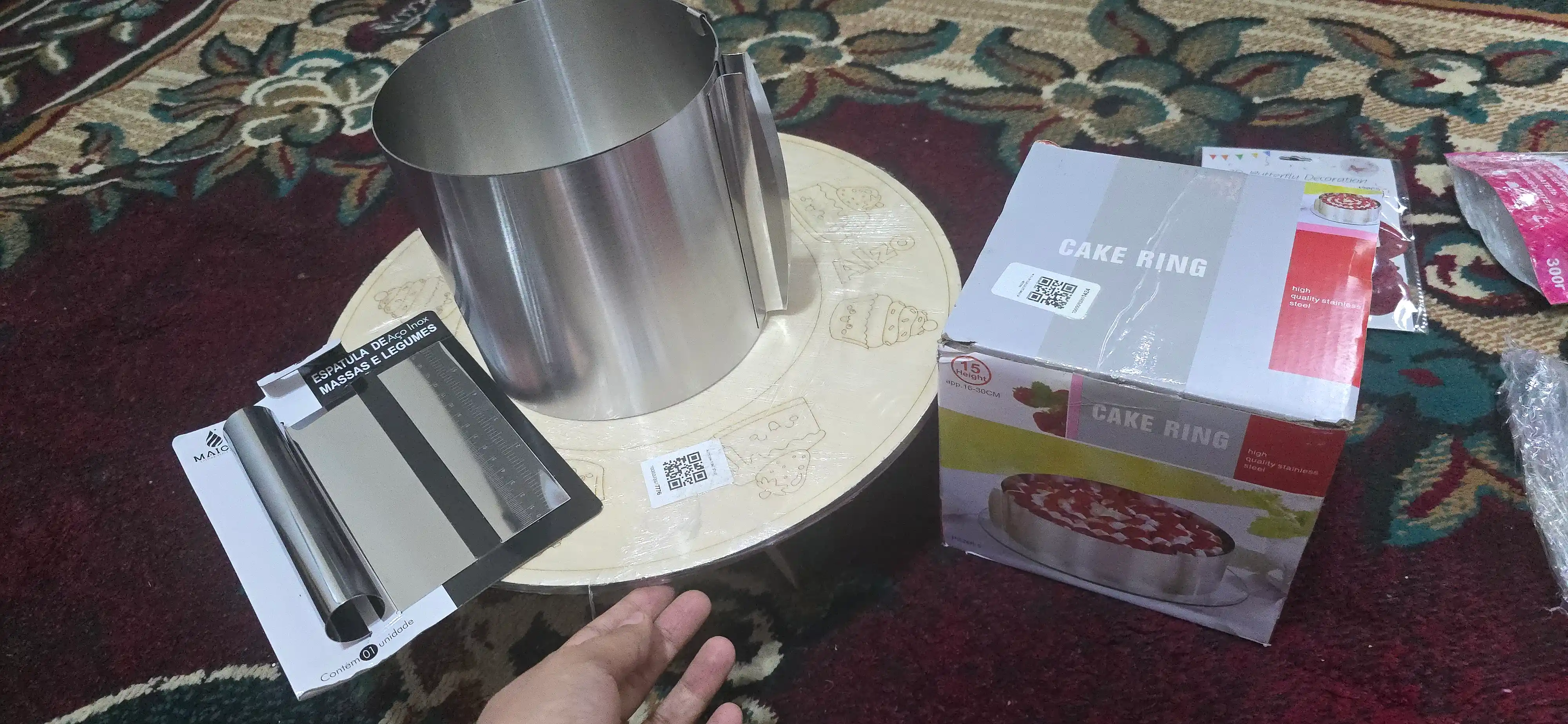 Вращающаяся подставка для торта Alzo, Крутилка для торта, размеры 30 x 30 см и 37 x 37 см