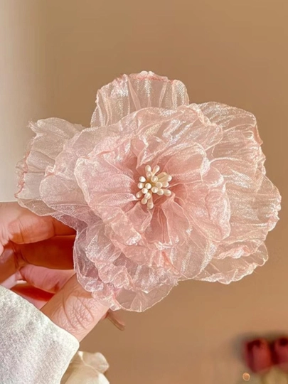 Заколка для волос в виде гавайского цветка, женская заколка цветок, Plumeria — 2646563-GAVAYASVETOK-ПУДР
