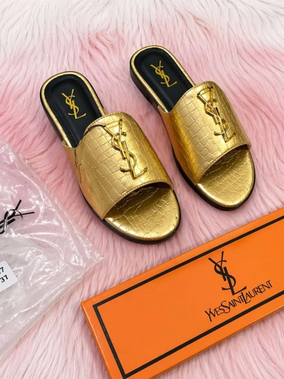 Premium Gold Slide Sandals тапочкии — M2003-YSL-ЗОЛОТ-38