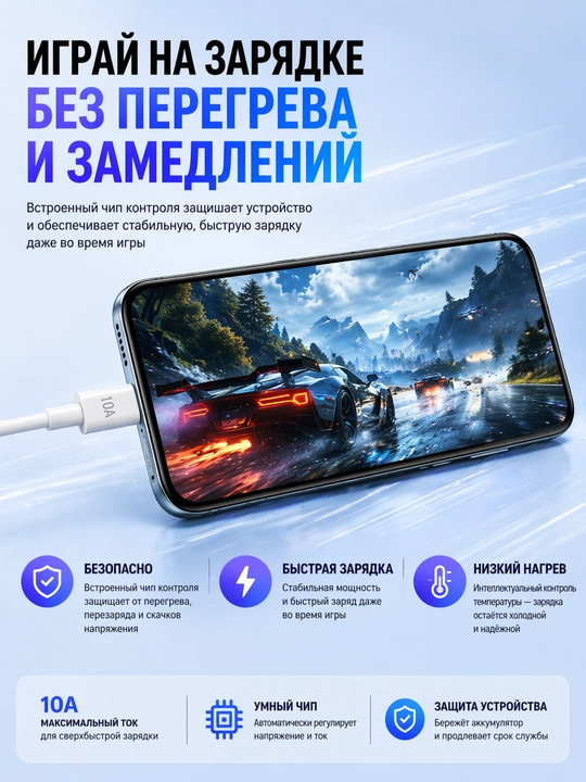 USB Type-C кабель для быстрой зарядки Redmi, Huawei, Honor, Infinix