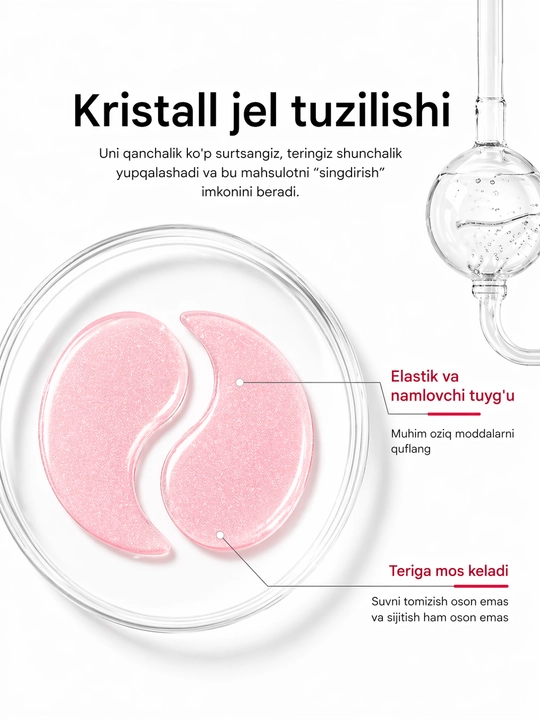 Ko'z tagidagi Dora doglarni ketqazuvchi , kollagenli ko'z uchun gelli niqob