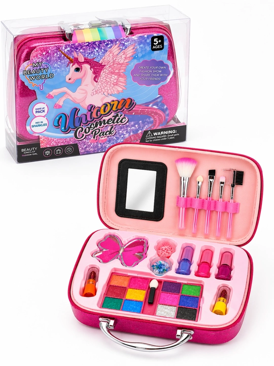 Детский набор косметики для девочек Unicorn Cosmetic Pack в розовой сумке