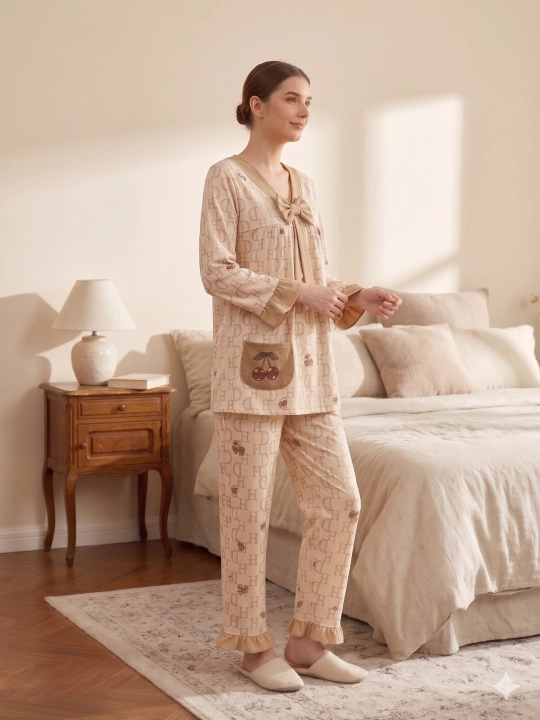 Домашняя пижама «Vogue Home», футболка с бантом и брюки