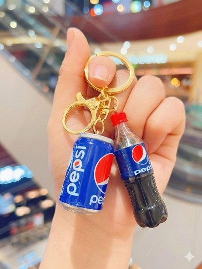 Декоративные брелоки «Мини-напитки» Cola, Pepsi, Fanta, Sprite, мини-игрушек, подарок — HОМЕМАL-BRELOKCOL-ЛАЗУР