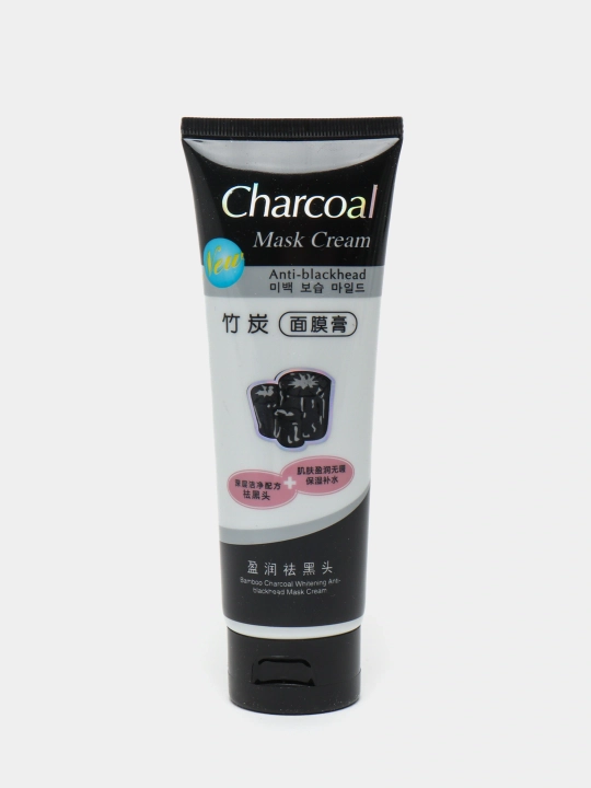 Charcoal Mask Угольная маска для лица против прыщей, черная, отбеливающая, 130 г