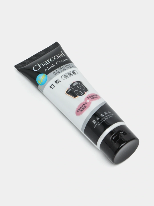 Charcoal Mask Угольная маска для лица против прыщей, черная, отбеливающая, 130 г