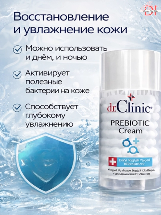 Восстанавливающий крем для лица Dr. Clinic Prebiotic, с коллагеном и витамином C
