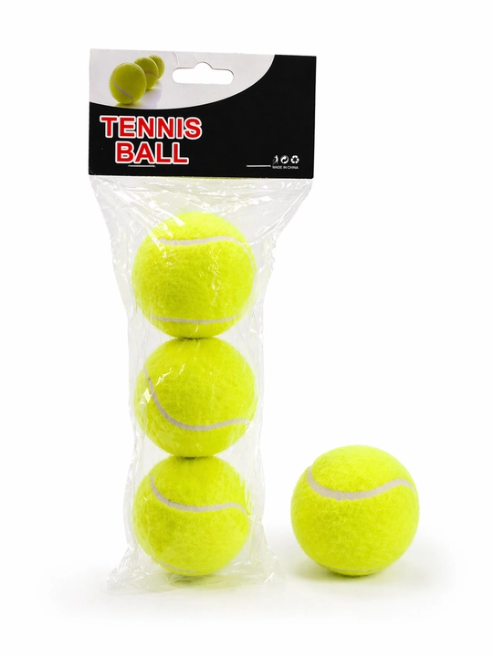 Tennis to‘plari 3 dona, yorqin sariq, sport va o‘yin uchun