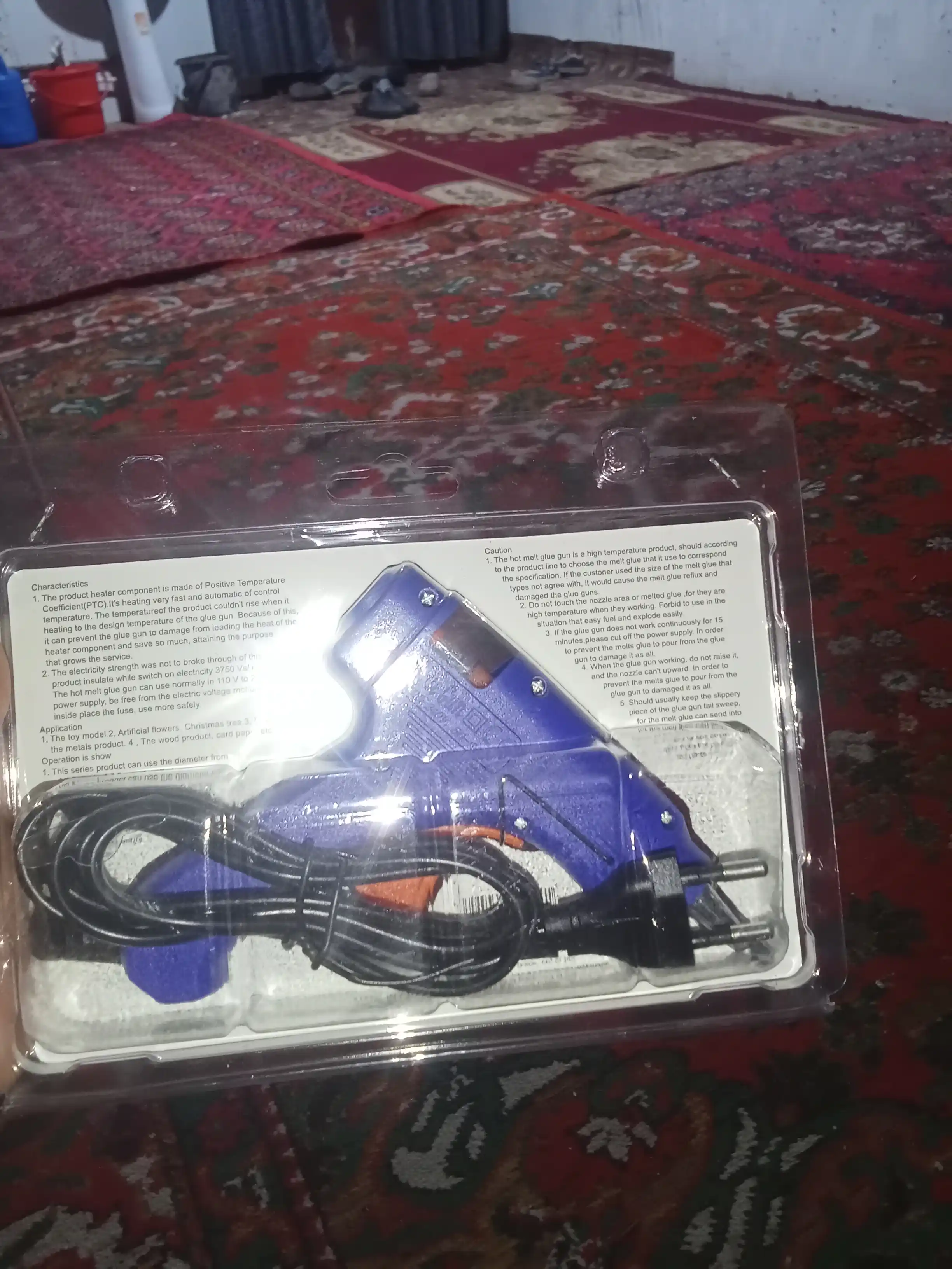 Пистолет клей- 20 W, белый и синий