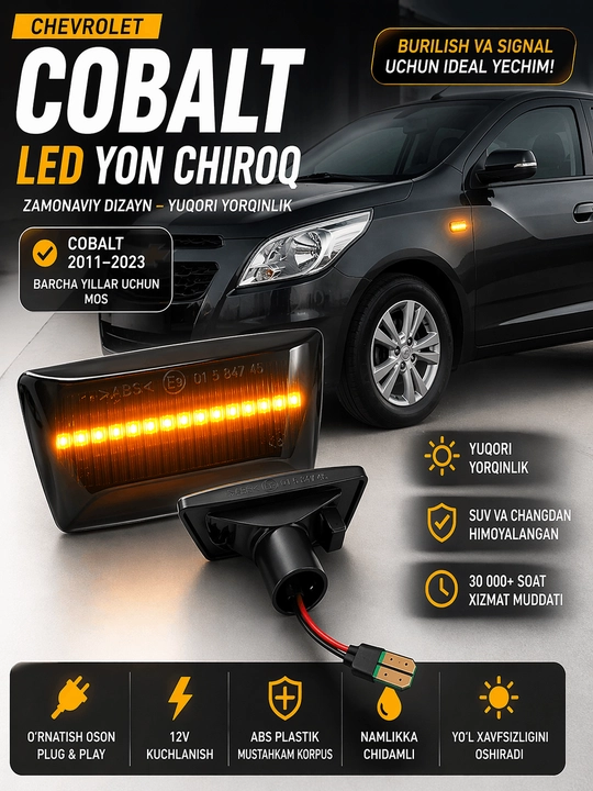 Chevrolet Cobalt uchun yon LED takrorlagichlar - 