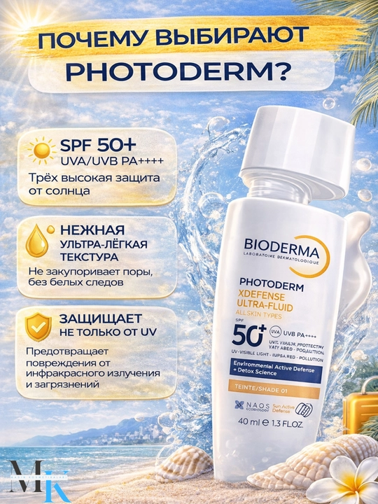 Ultrayengil teksturalik krem-flyuid himoya va qulaylik Bioderma Photoderm XDefense SPF 50+