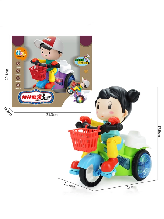 MKL Stunt Cool Tricycle o'yinchog'i musiqali va chiroqli velosiped