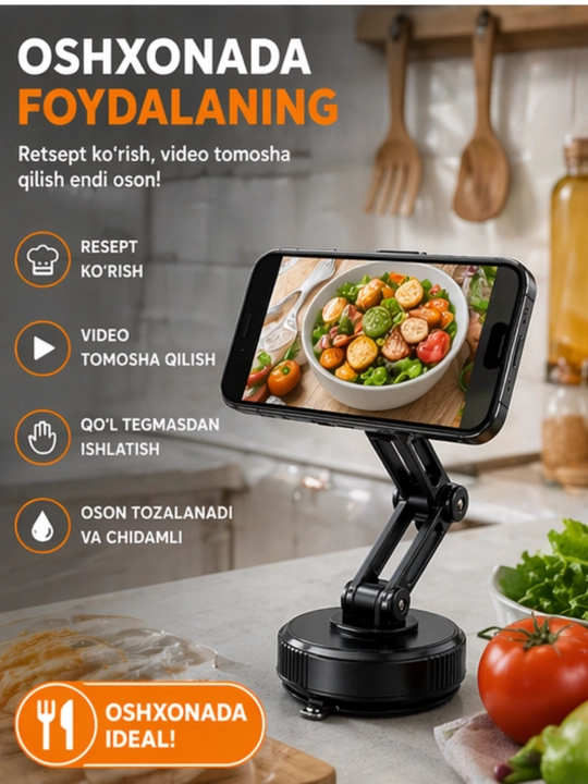 Magnitli Telefon Holder –360° Aylanuvchi Kuchli Magnit, Universal Avto, Uy, Ofis, Oshxona