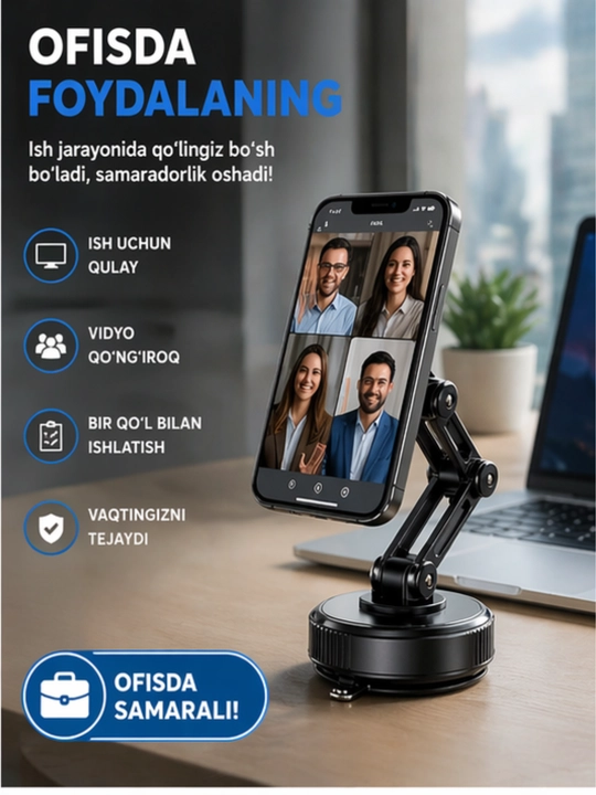 Magnitli Telefon Holder –360° Aylanuvchi Kuchli Magnit, Universal Avto, Uy, Ofis, Oshxona