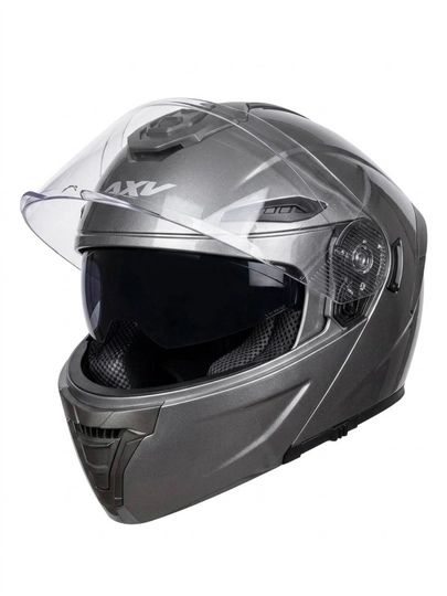 Мотошлем AXK Professional Modular — серебристый металлик — MOTO2-AXK911-СЕРЕБРН-axk9112
