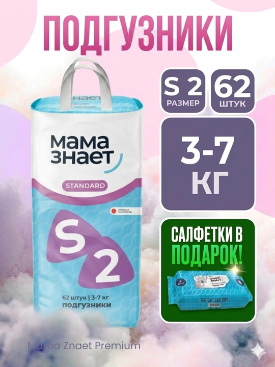Mama Znaet bolalar uchun gipoallergen tagliklar, standart S, M, L, XL - 