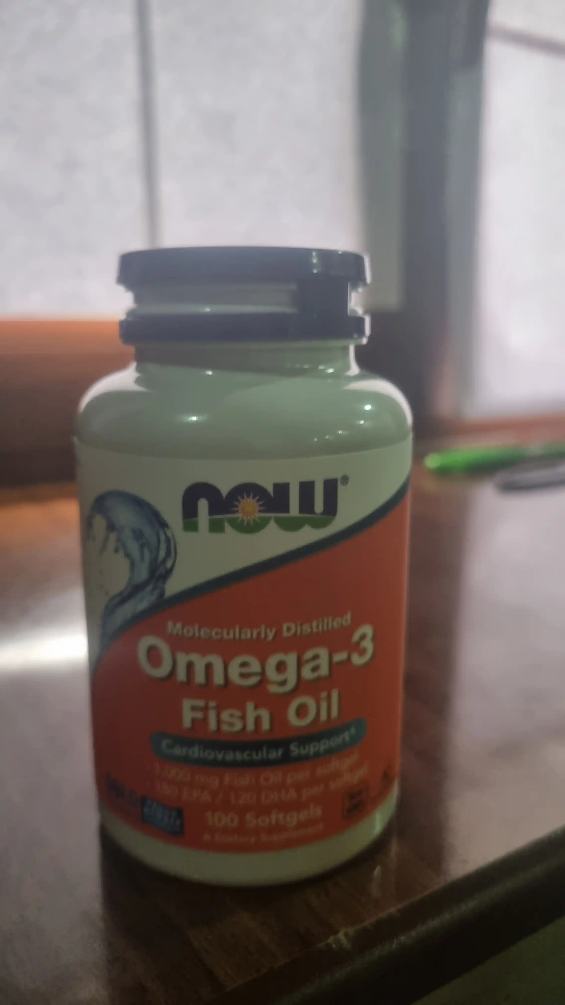 Baliq yog'i Now Foods, Omega-3, Fish Oil, 1000 mg, 100 kapsula