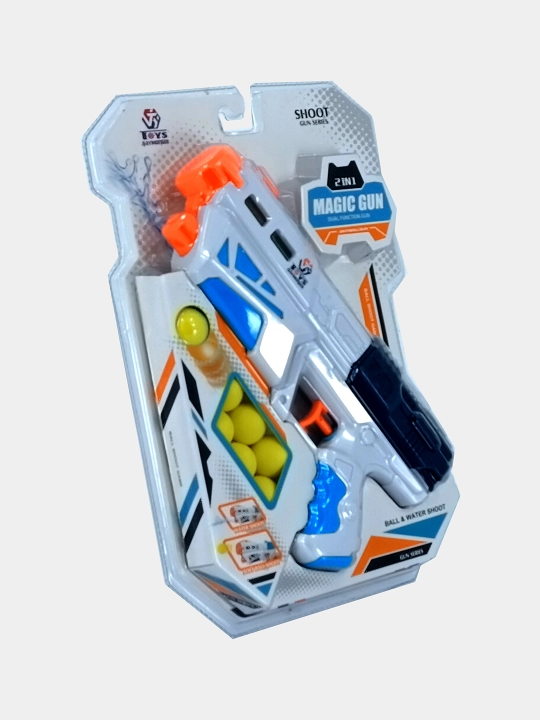 Yumshoq sharli Magic Gun 2 in 1 suv to‘pponchasi va blasteri