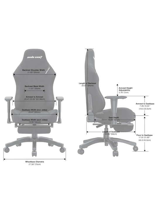 Anda Seat Luna Pro Large Gaming o‘yin kompyuter kreslosi, oyoq tagligi bilan