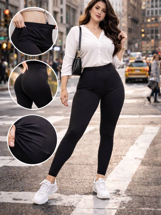 Ayollar uchun qora losina viskoza qulay leggings katta razmer moda stretch sifatli