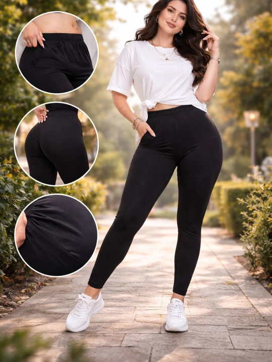 Ayollar uchun qora losina viskoza qulay leggings katta razmer moda stretch sifatli