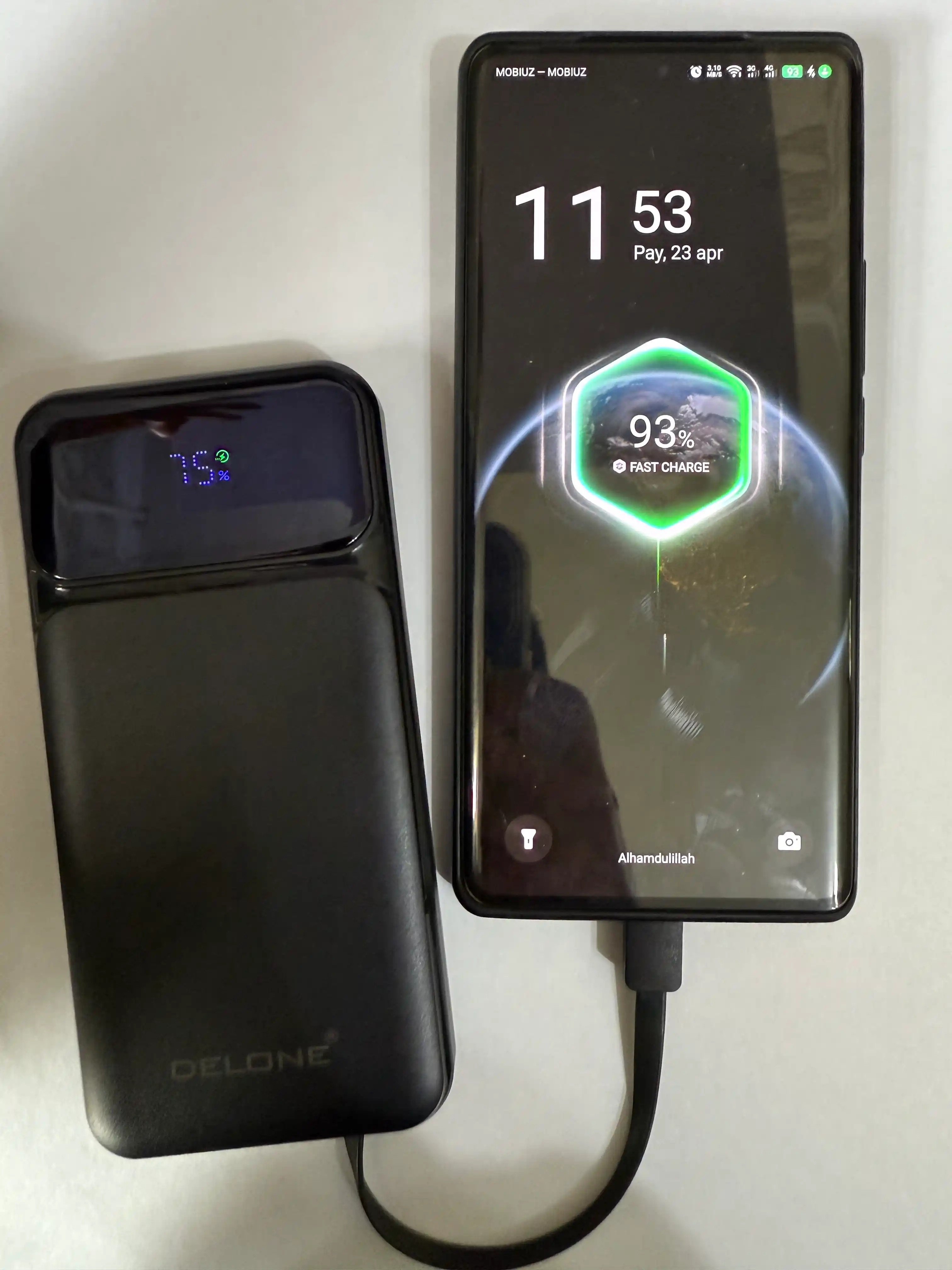 Delone Power Bank 10000mAh – 22.5W, 3-in-1 kabel, LED display