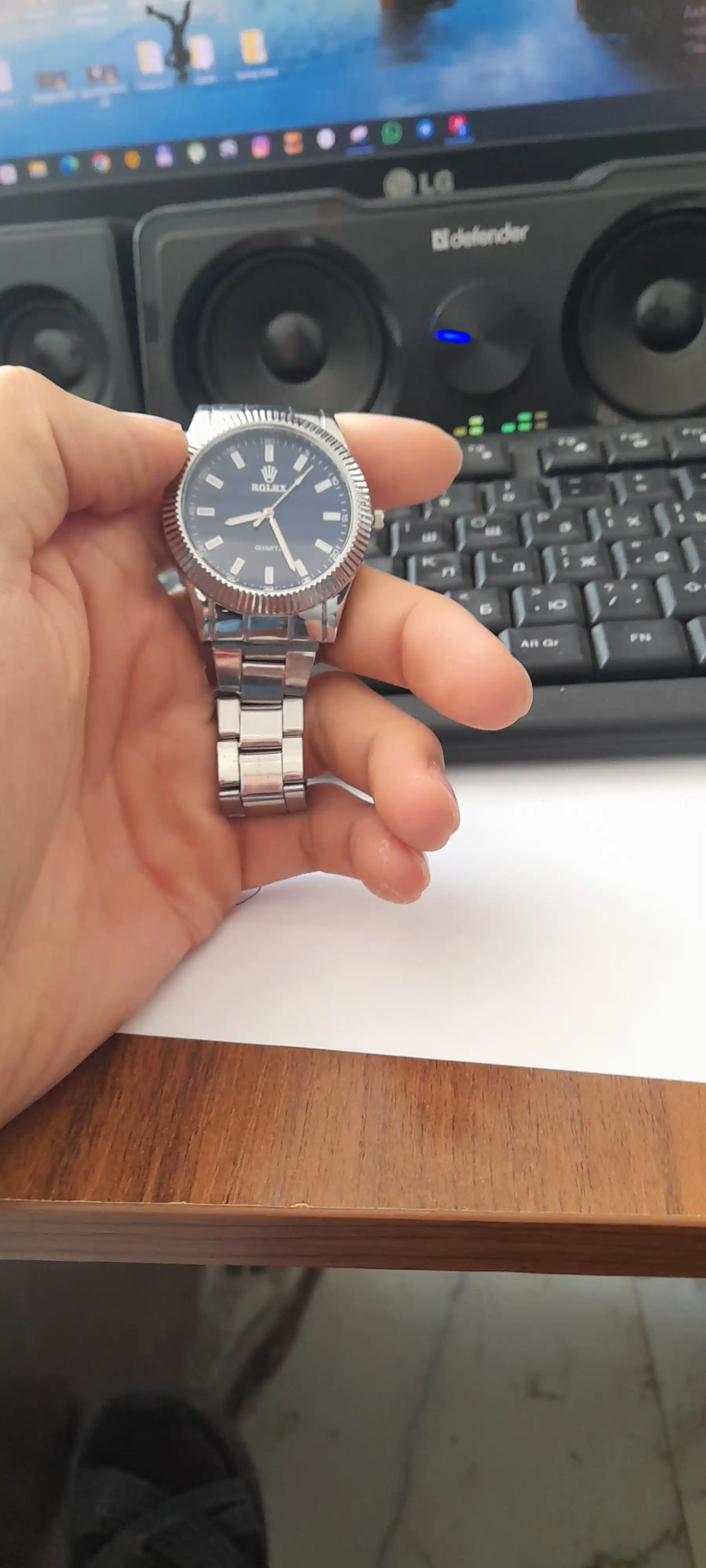 Мужские часы, наручные часы, в классическом стиле, Rolex, кварцевые, с железным ремешком