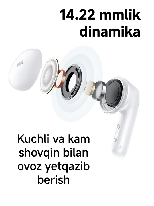 Redmi Buds 6 Active android va iOS uchun simsiz quloqchinlar 30 soatgacha quvvat