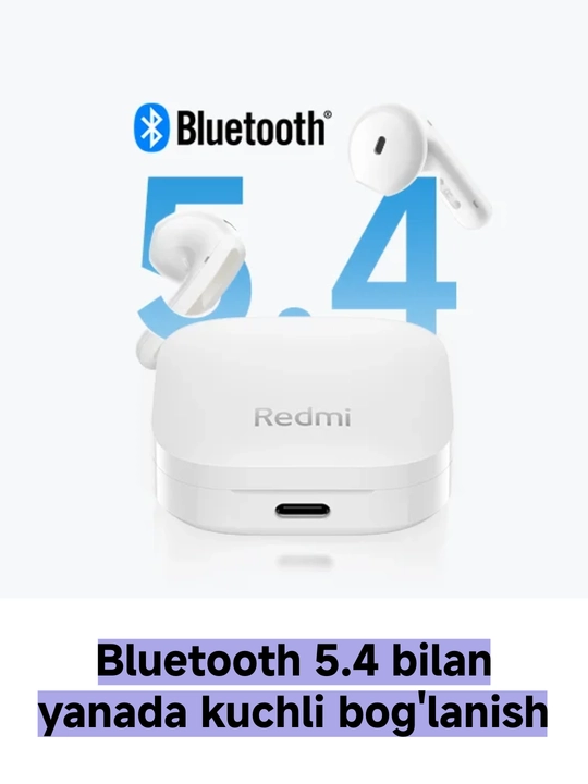 Redmi Buds 6 Active android va iOS uchun simsiz quloqchinlar 30 soatgacha quvvat