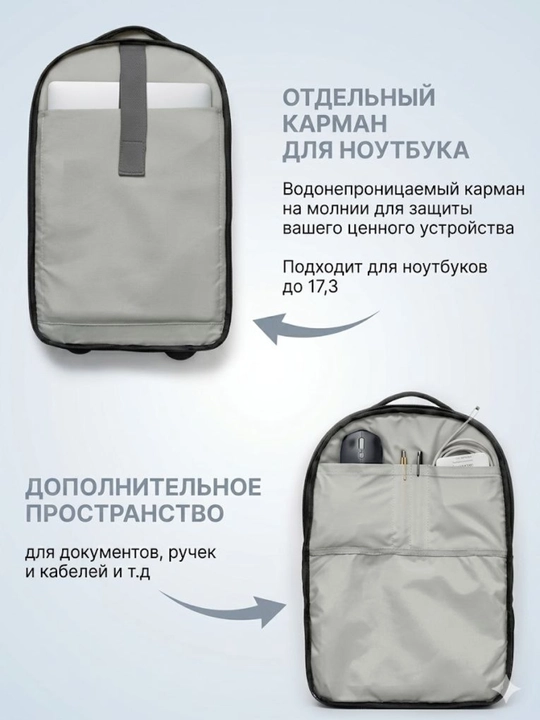 Рюкзак для ноутбука, ортопедический, с USB-портом