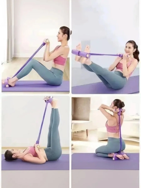 Fitnes espanderi, qo‘l, oyoq va press uchun trenajyor, ozish uchun rezinkalar
