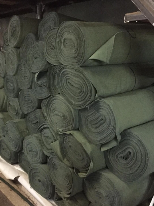 Armaturalangan brezent, jut/paxta, 50/50, suvga chidamli va olovbardosh, zichligi 400 g/m2