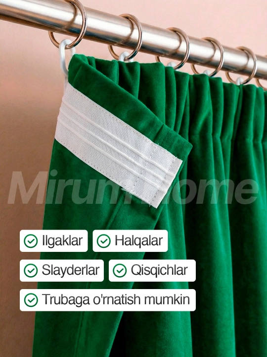 Tayyor parda velur, yotoqxona va xona uchun dekorativ zamonaviy pardalar