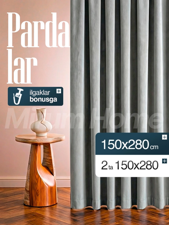 Tayyor parda velur, yotoqxona va xona uchun dekorativ zamonaviy pardalar
