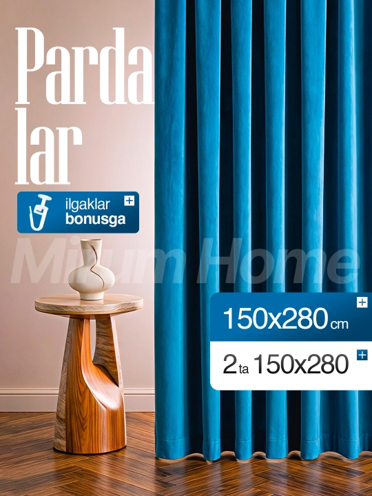 Tayyor parda velur, yotoqxona va xona uchun dekorativ zamonaviy pardalar