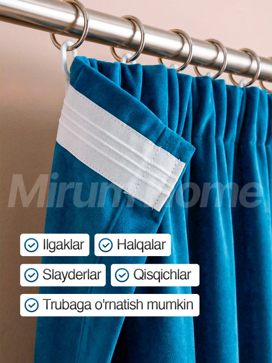 Tayyor parda velur, yotoqxona va xona uchun dekorativ zamonaviy pardalar