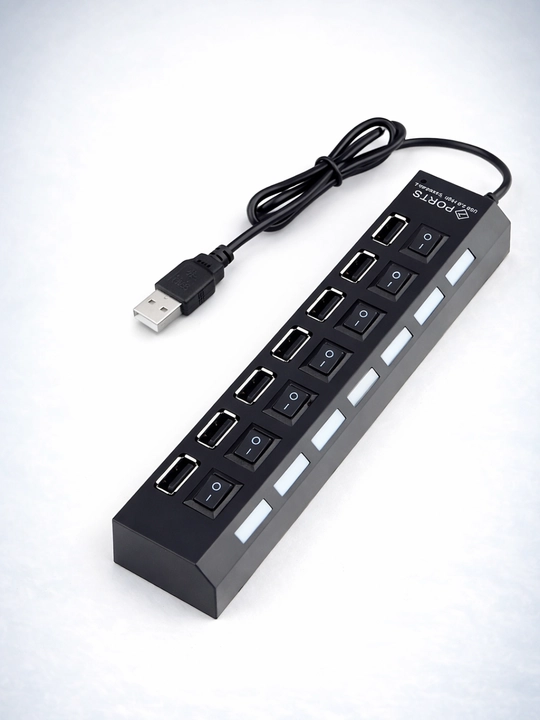 Адаптер для ноутбука и компьютера,USB HUB 7 Port Splitter USB 2.0,высокоскоростной USB хаб